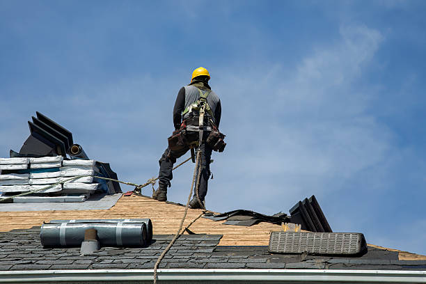 Professional Storm Damage Roof Repair technician working in State Road, NC